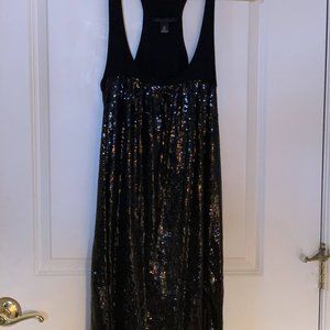 KENNETH COLE Halter Sequin Black Cocktail Dress Small